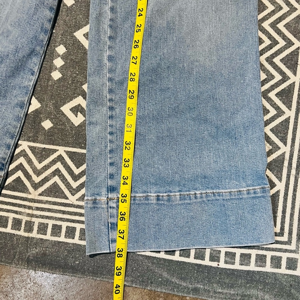 Free People A line Sky Blue Denim Overalls 2 - Picture 8 of 9